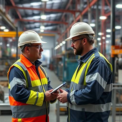 Corporate training video demonstrating safety procedures in a manufacturing plant.